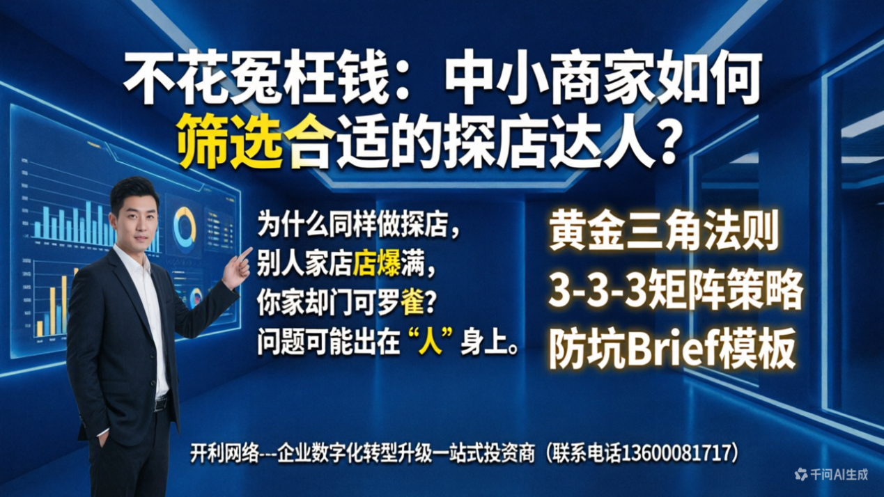 不花冤枉钱：中小商家如何筛选合适的探店达人？